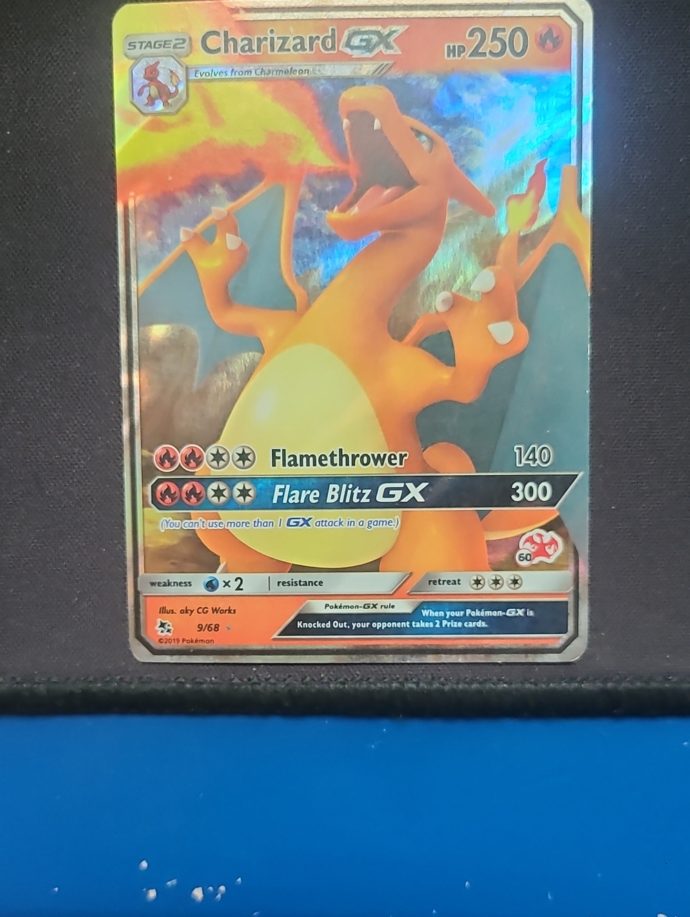 Pokemon Charizard GX Holo Orange Red Blue